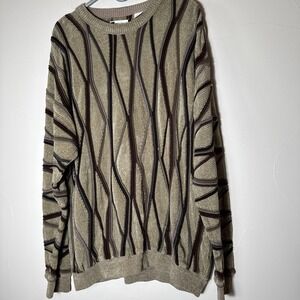 Bachrach Sweater Men's XL Black 3D Knit Textured Biggie Cosby 90s GUC Vintage
